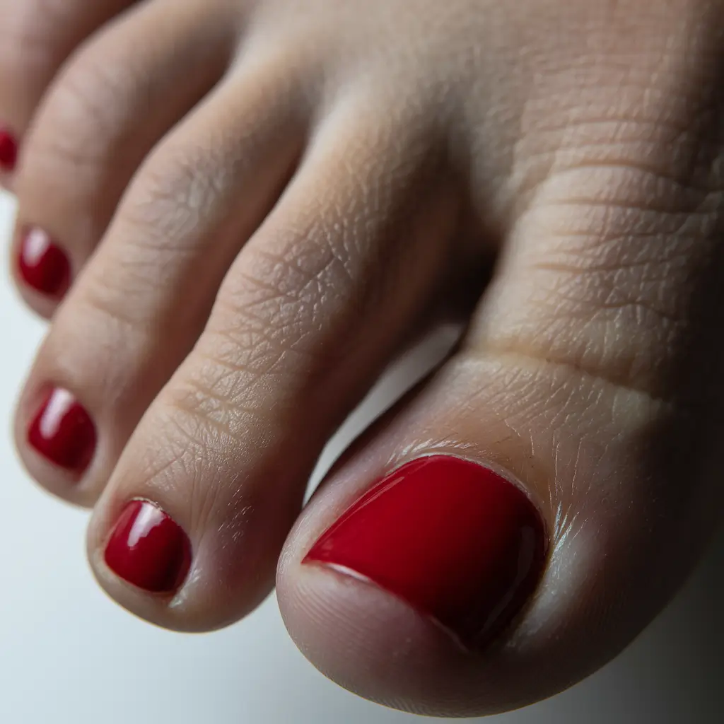 Pretty Toe Nail Ideas for September 2025+Crisp Candy-Apple Red