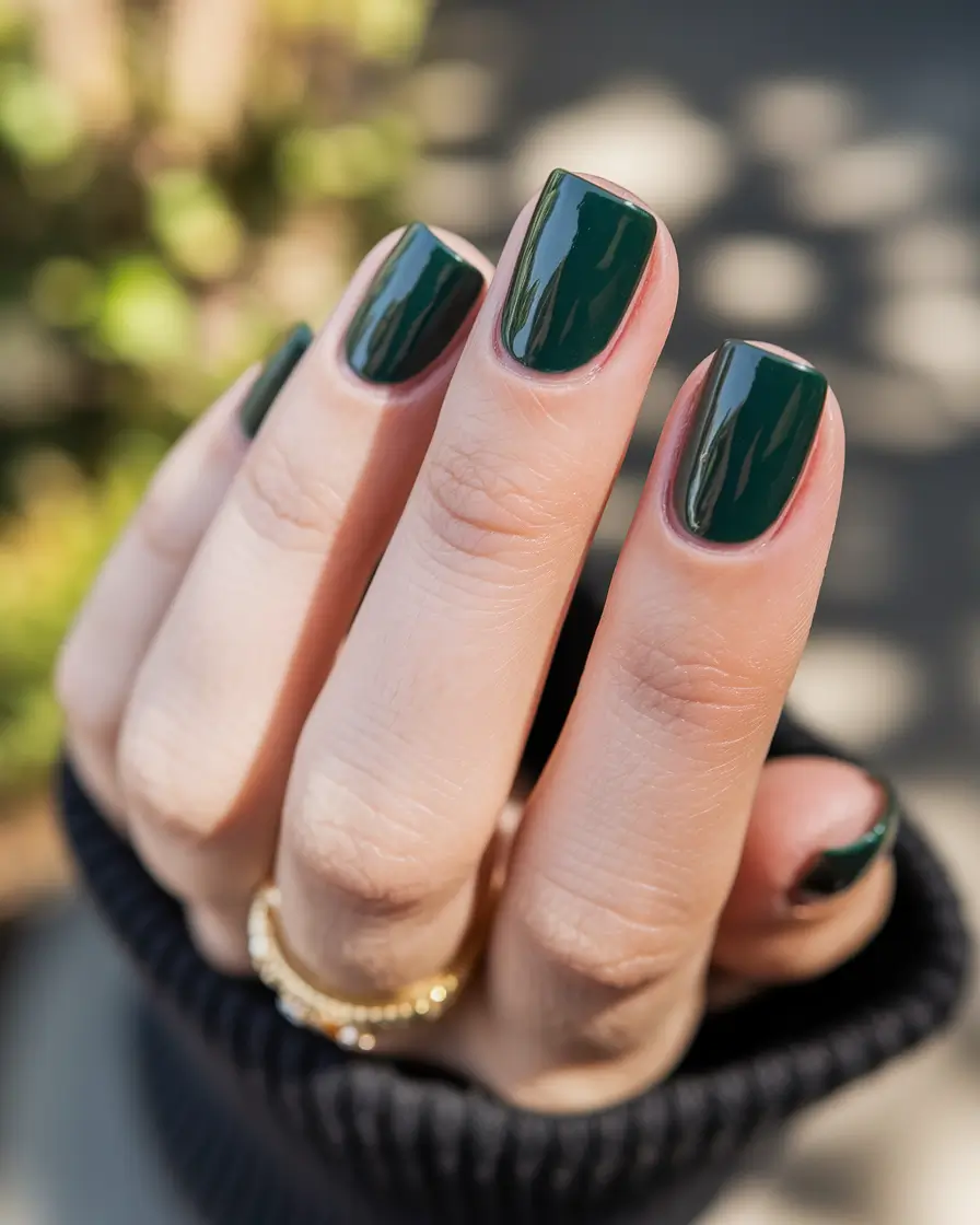 short fall nails 2025 Deep Forest Chic