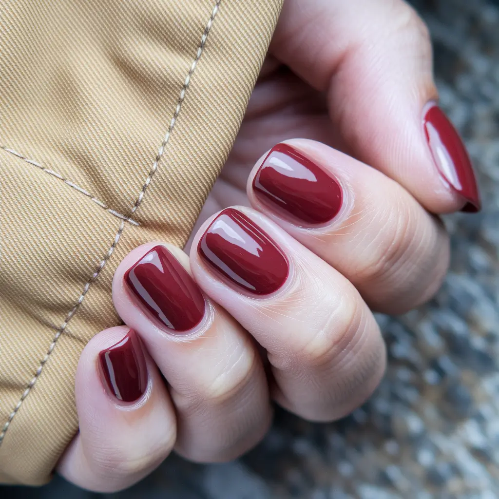 short fall nails 2025 Burgundy Wine Crush