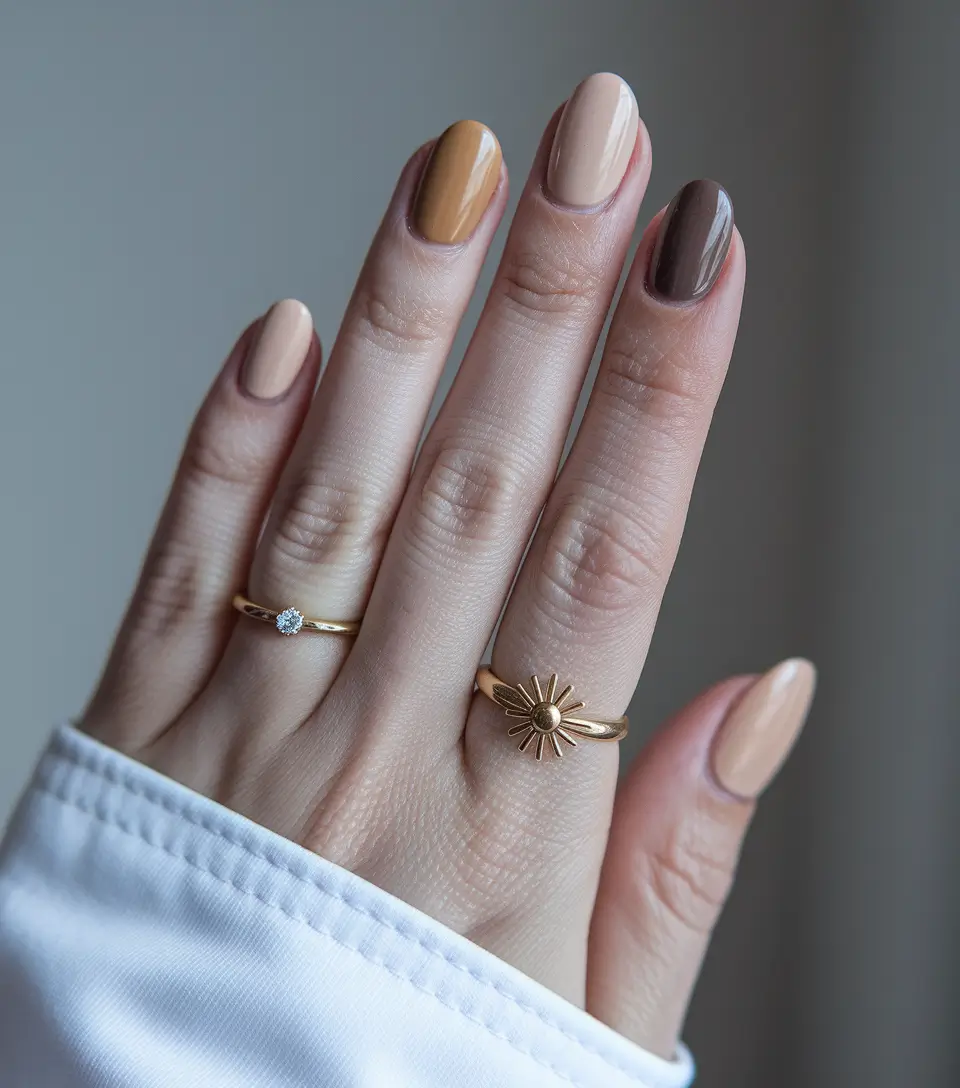 short fall nails 2025 Warm Neutrals for a Softly Sculpted Fall