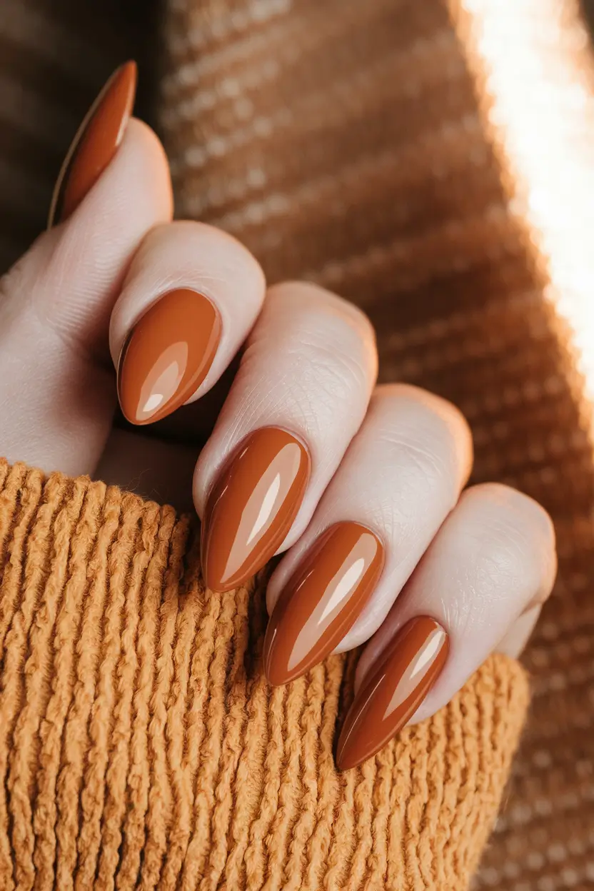 fall almond nails 2025 Spiced Terracotta for the Bold Fall Look