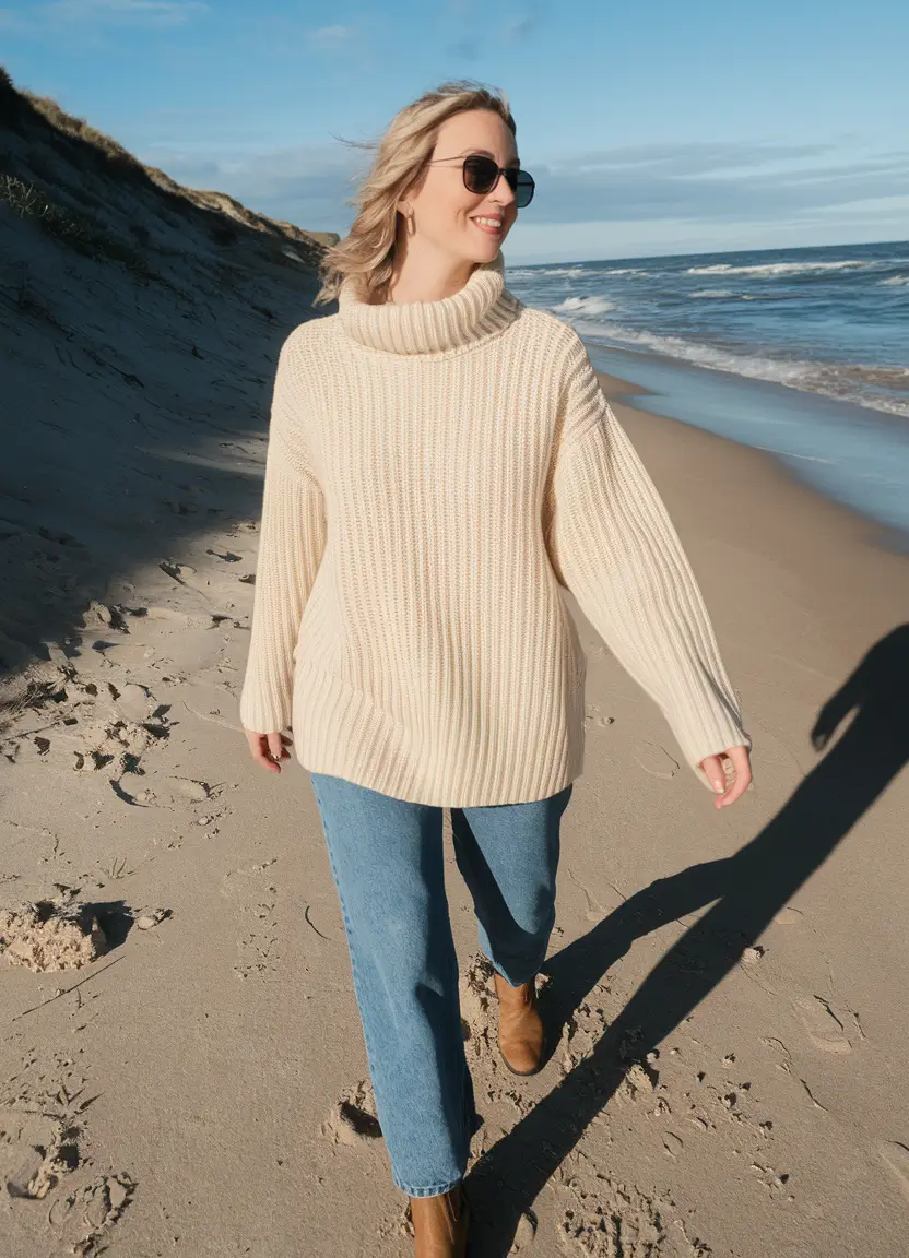 fall sweater outfits 2025 Soft Neutrals for a Breezy Day