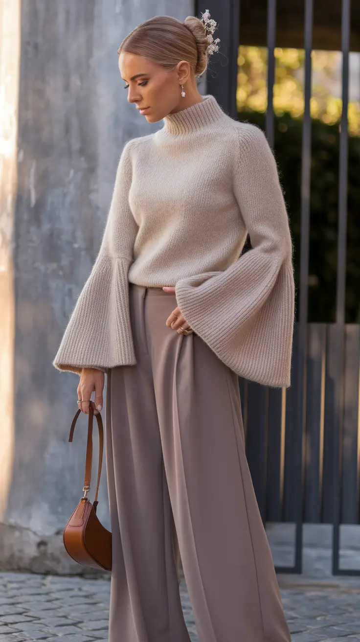 fall sweater outfits work 2025 Minimalist Volume with a Statement Sleeve