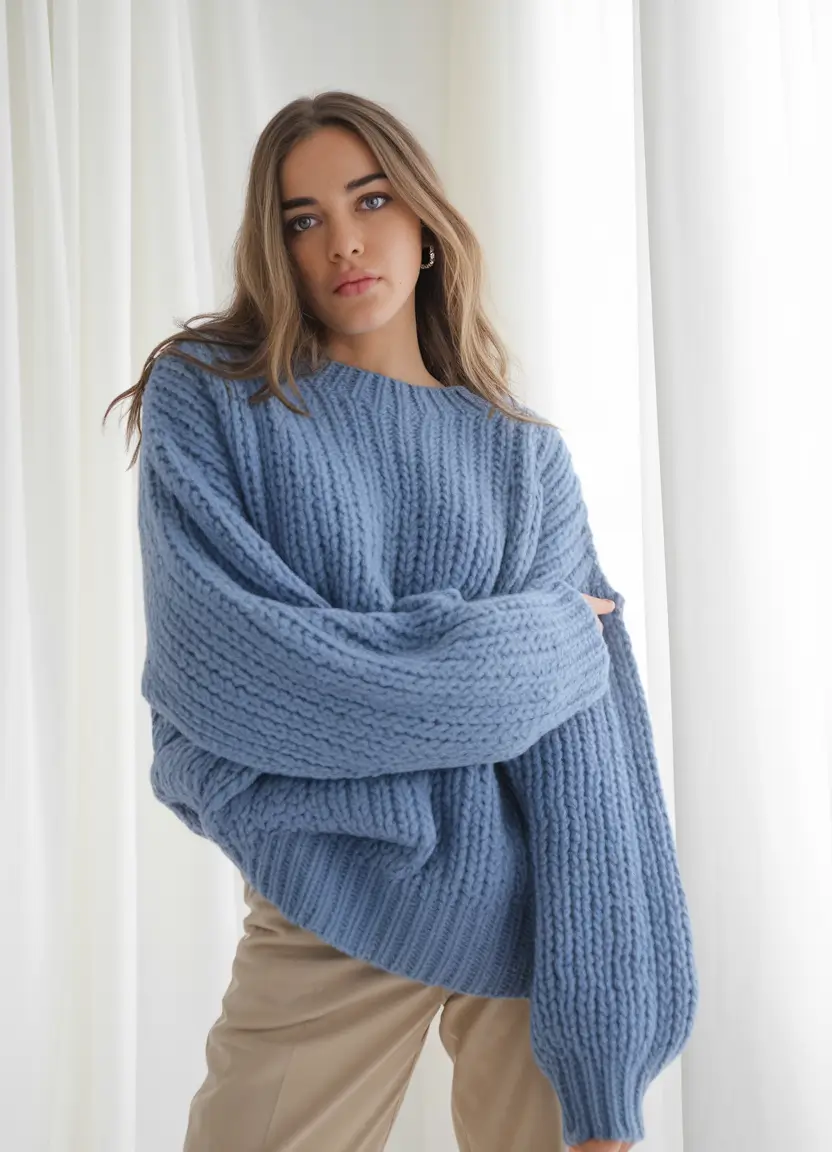 fall sweater outfits 2025 Cool Blues and Minimal Moods