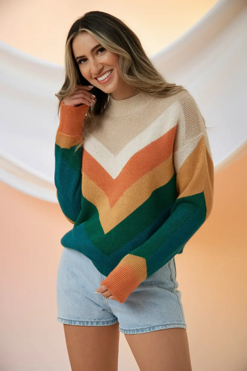 fall sweater outfits 2025 Chevron Pop That Breaks the Rules