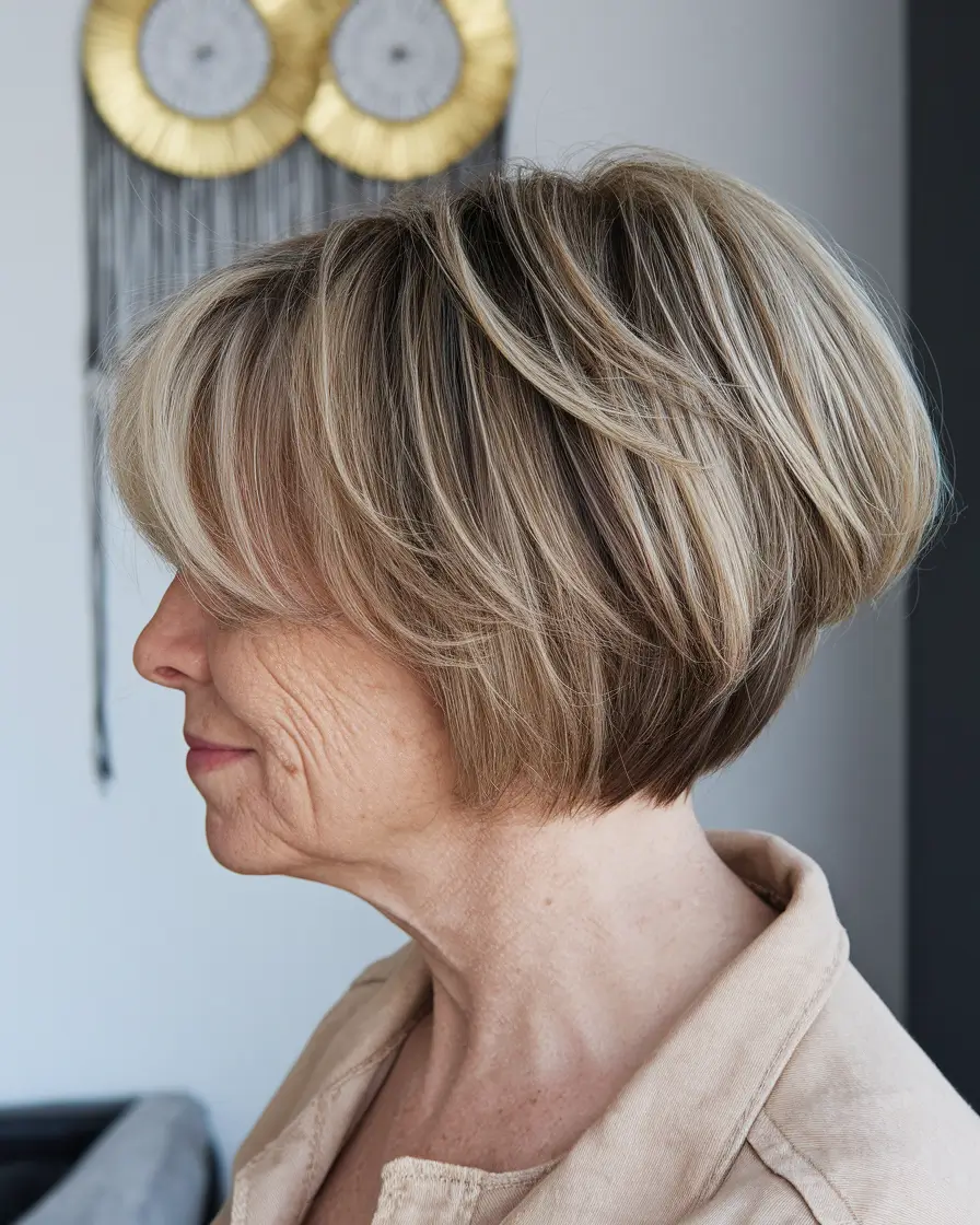 Fall haircuts for women over 50 Classic Wedge with Soft Layering