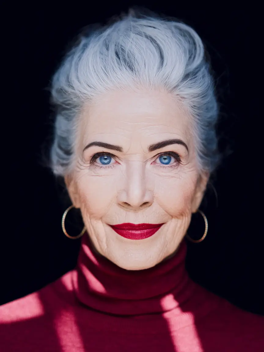 Fall haircuts for women over 50 Elegant Grey Sweep with Lifted Volume