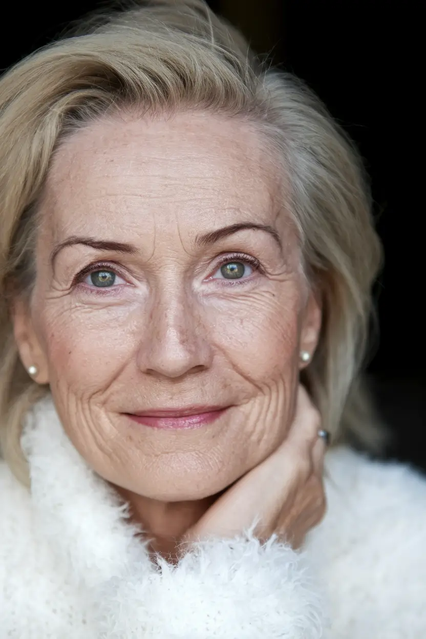 Fall haircuts for women over 50 Classic Blonde Mid-Length with Tapered Sides