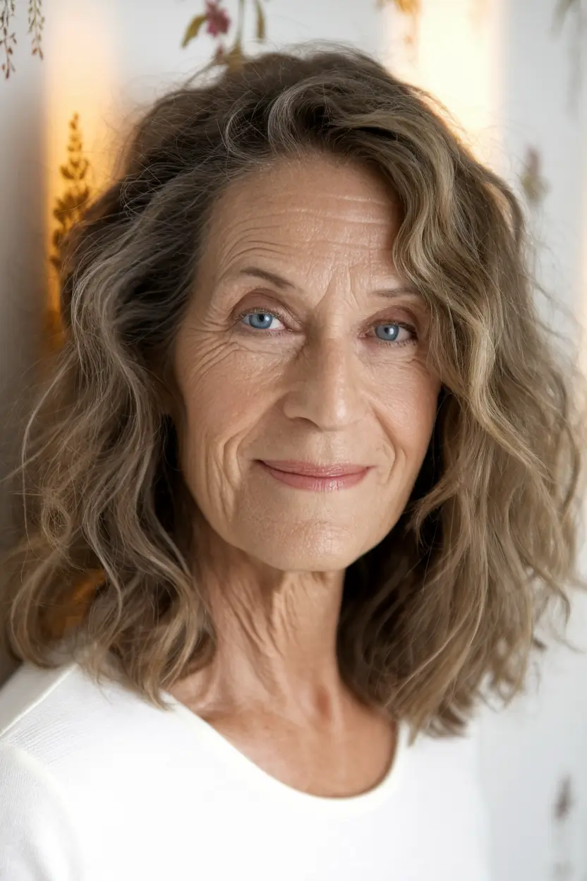 Fall haircuts for women over 50 Long Shag with Soft Face-Framing Layers