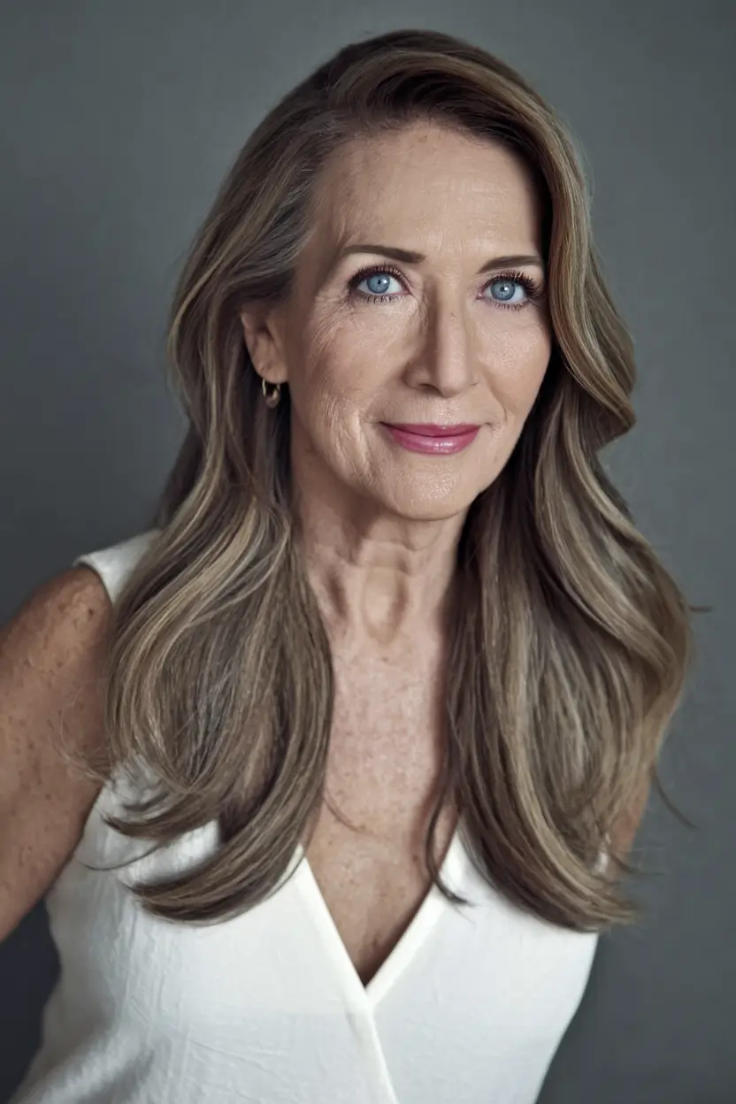 Fall haircuts for women over 50 Medium-Length Elegance with Subtle Highlights