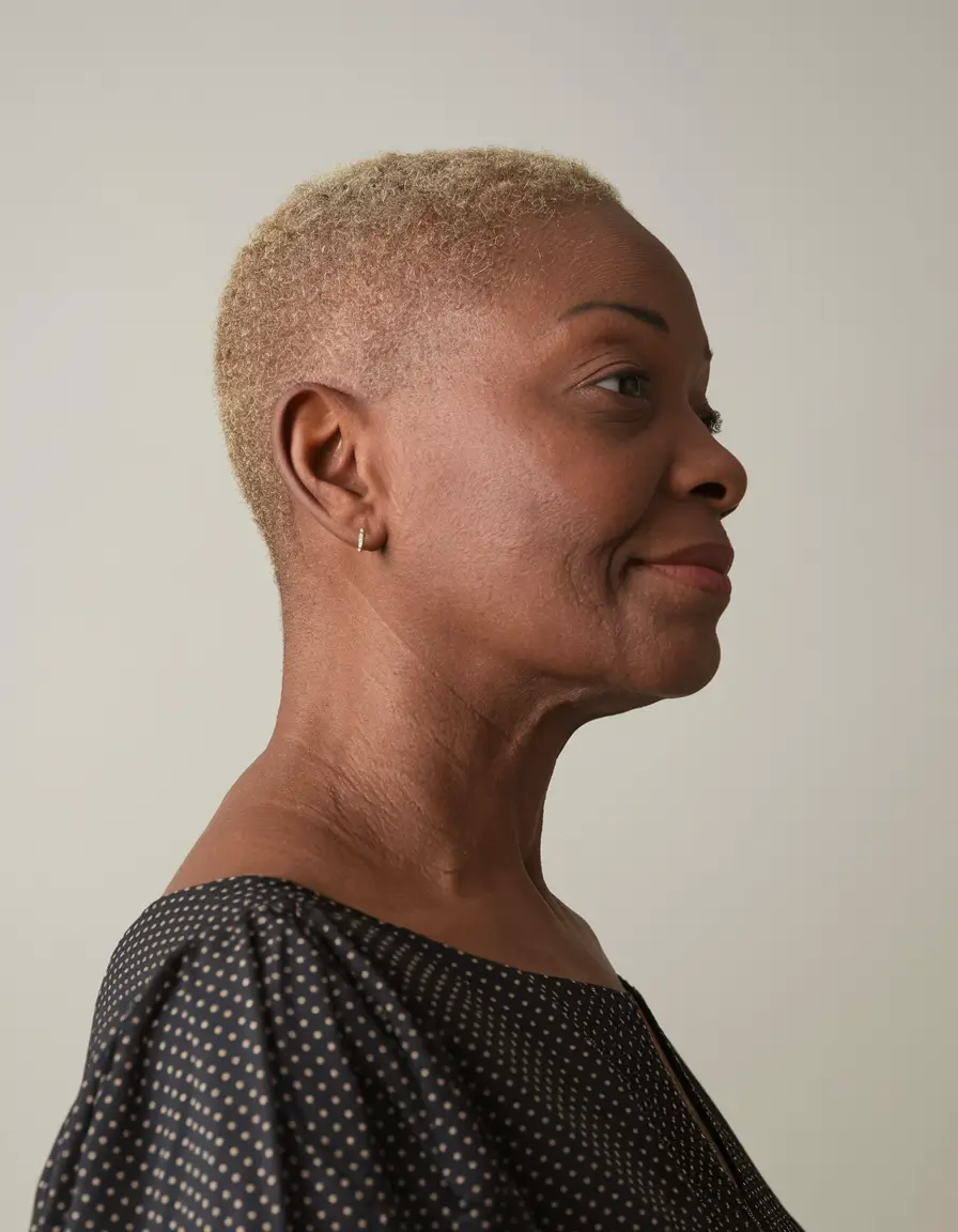 Fall haircuts for women over 50 Ultra Short Pixie with a Bold Blonde Finish
