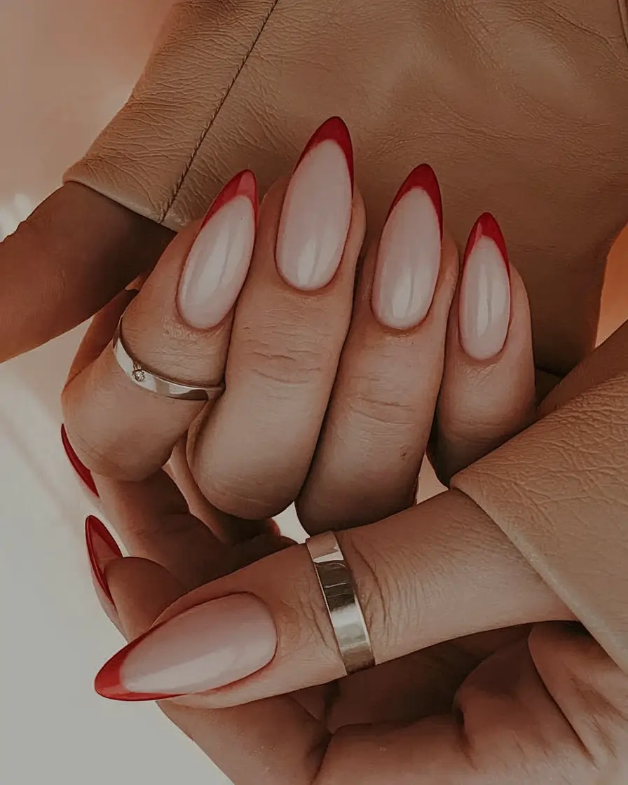 French tip+Modern Red French Tip with 2025 Attitude