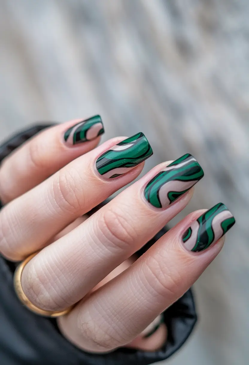 designs autumn green+Malachite Swirls Meet Moody Glam