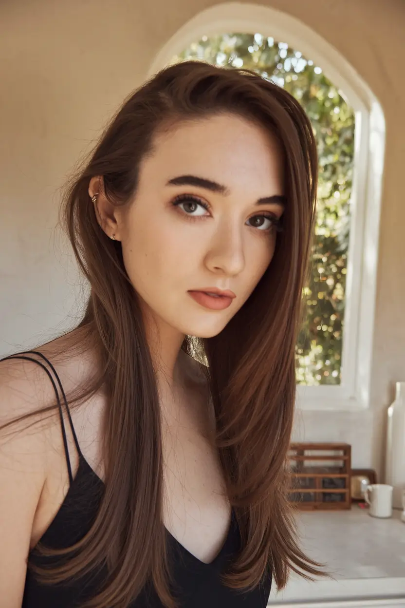 fall-brunette-hair-color-polished-straight-brunette-with-subtle-warmth