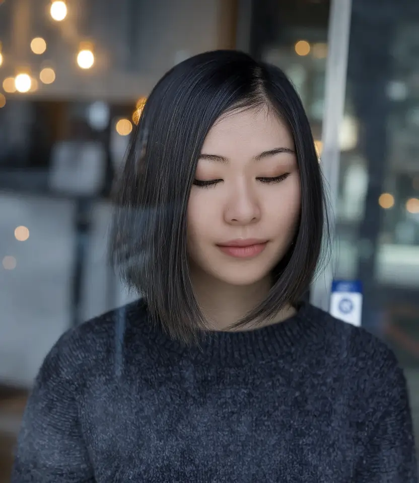 fall haircuts chubby face Straight Blunt Bob With Micro Precision