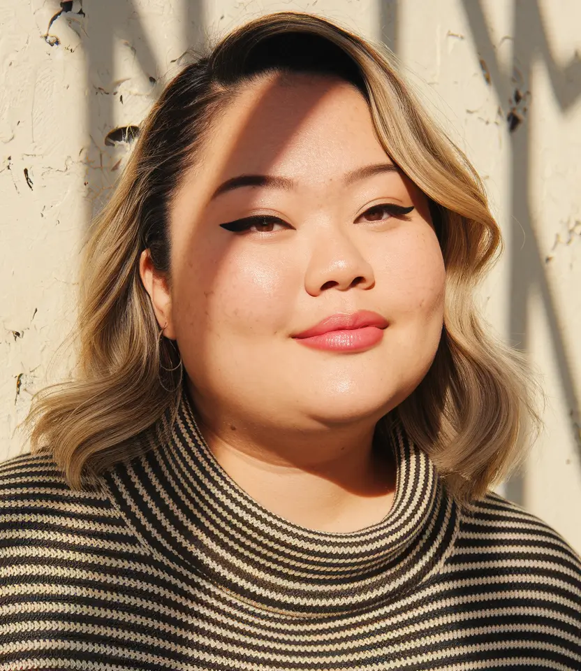 fall haircuts chubby face Retro-Soft Waves with Deep Side Sweep