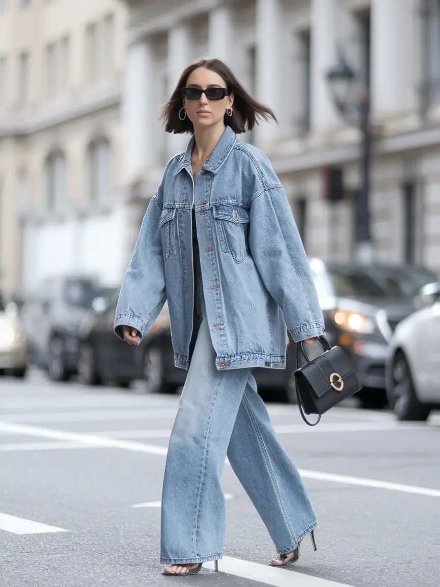 2025 street style+Denim-on-Denim Done the 2025 Way
