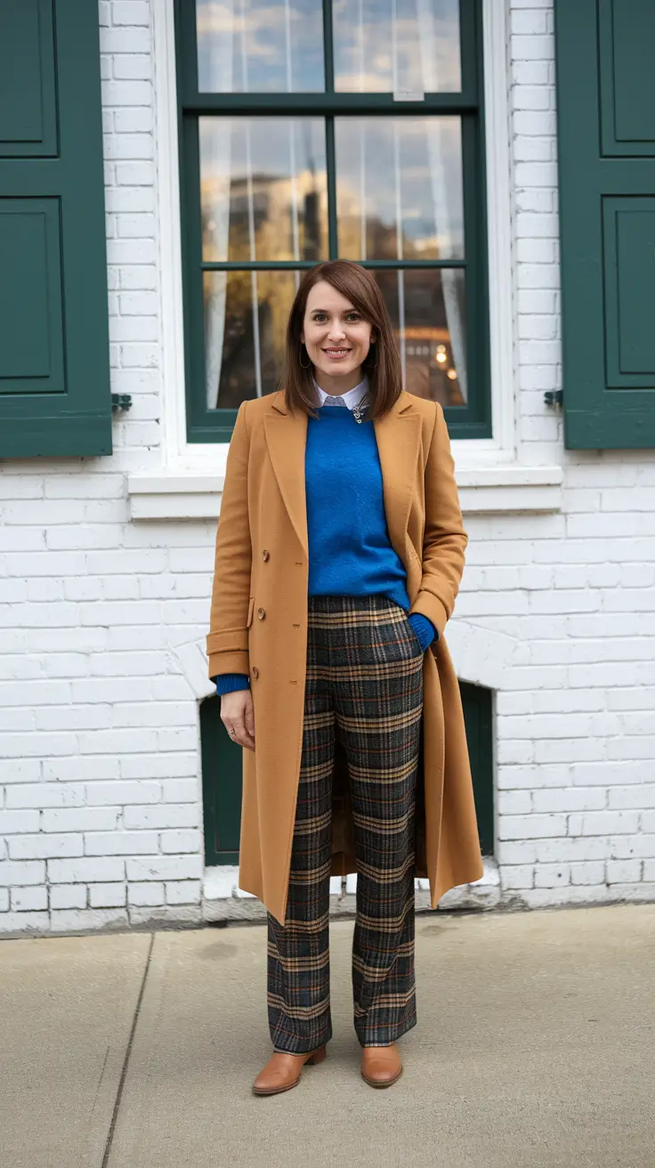 warm fall outfits ideas 2025 Structured Color with Academic Vibes
