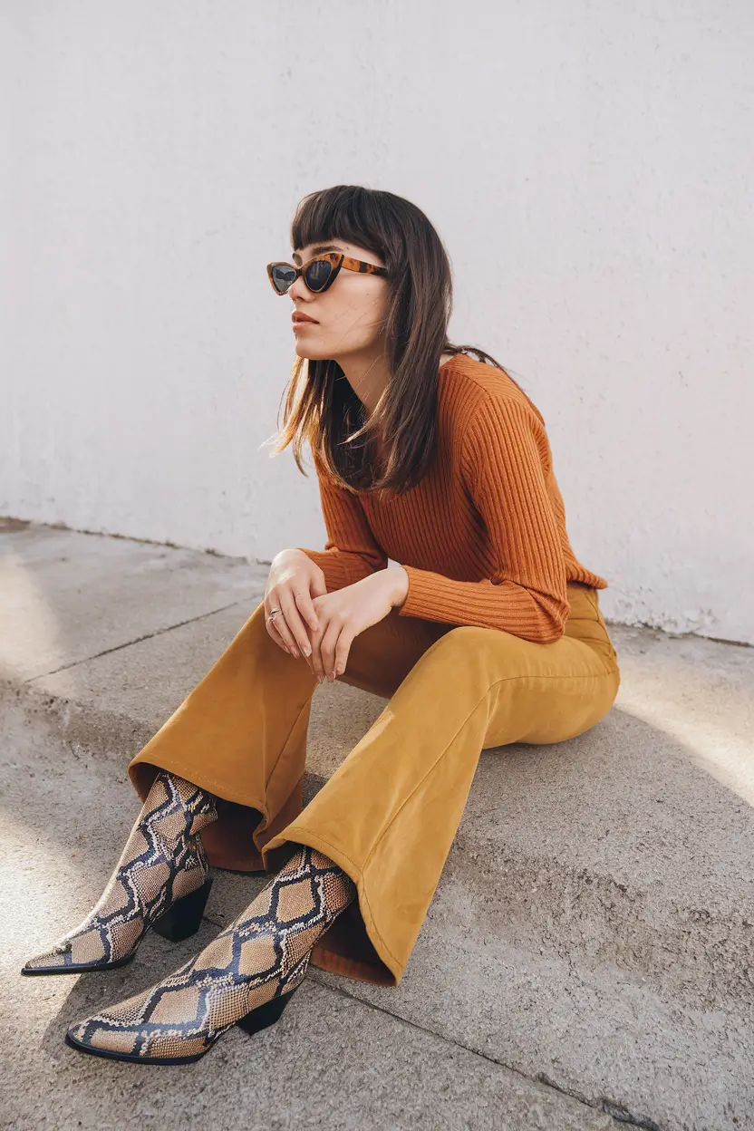 warm fall outfits ideas 2025 Vintage Spice with Western Drama
