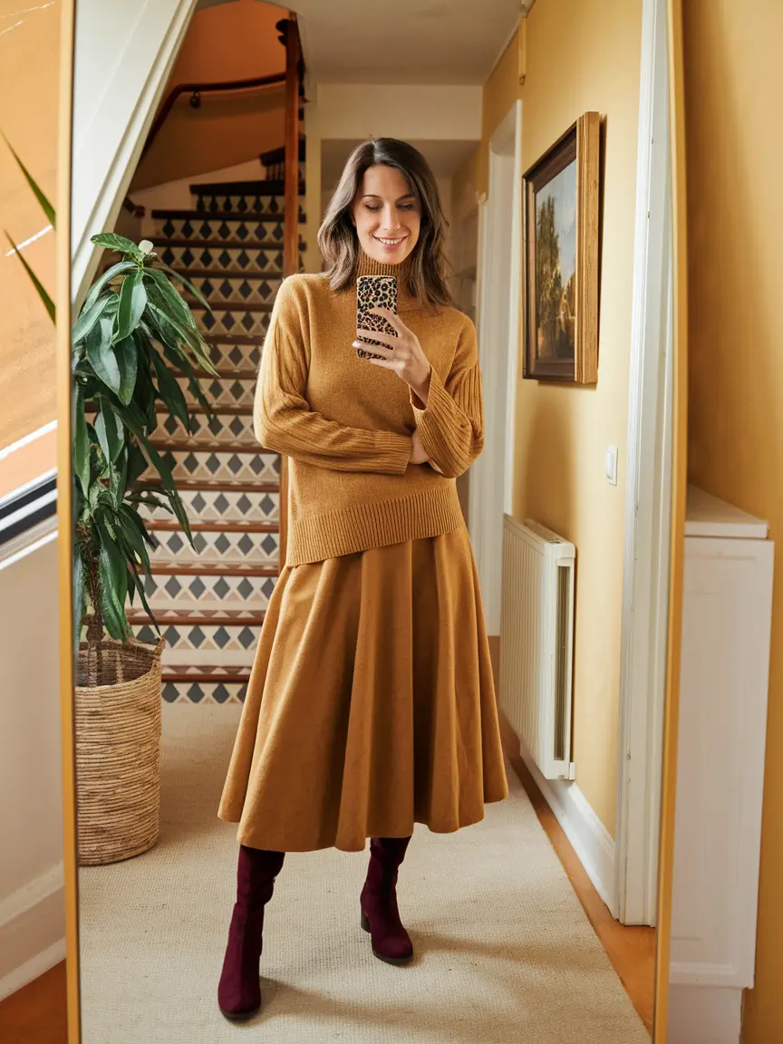 warm fall outfits ideas 2025 Monochrome Mustard Magic with a Twist