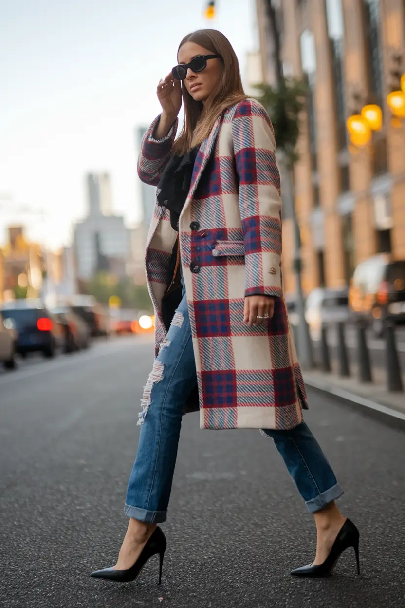 warm fall outfits ideas 2025 Highland Chic in Heels