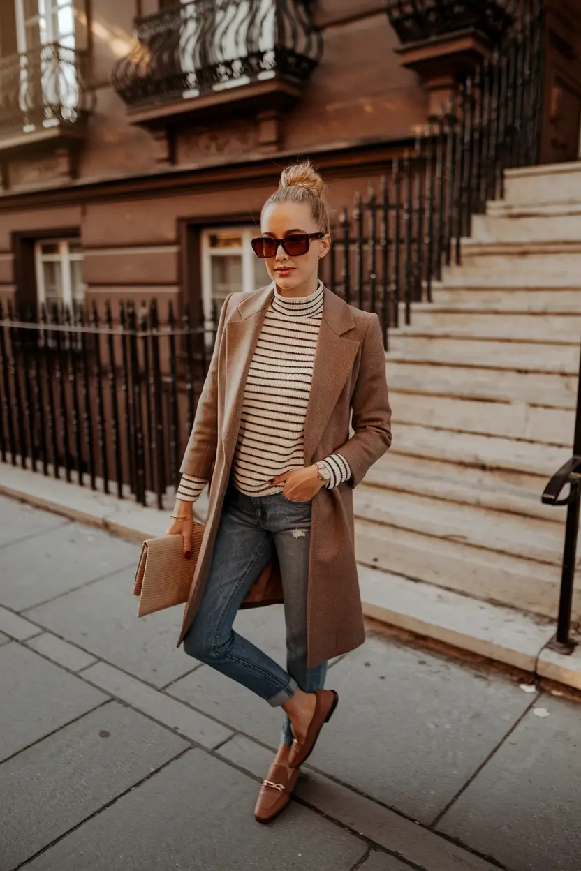 warm fall outfits ideas 2025 Classic Chic with Parisian Precision