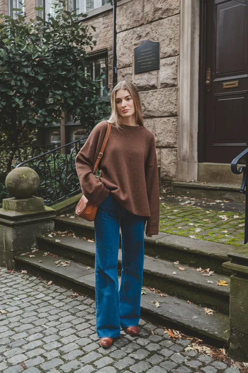 warm fall outfits ideas 2025 Seventies Spirit Meets Cozy Comfort