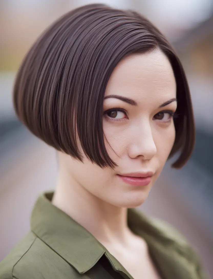 fall bob hairstyles brunette Ultra-Sculpted Brunette Curve Bob