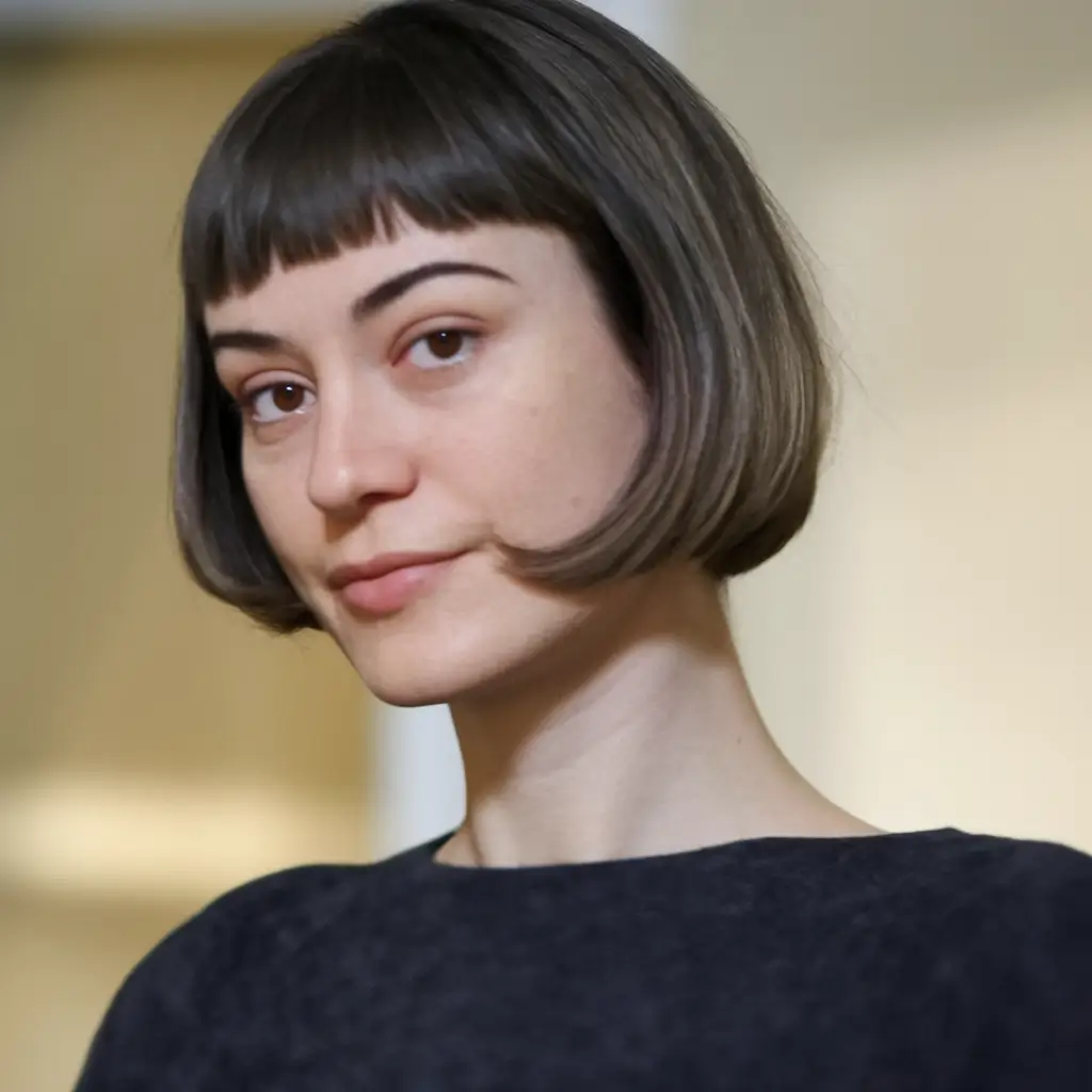 fall bob hairstyles with bangs Precision Cut with Baby Bangs