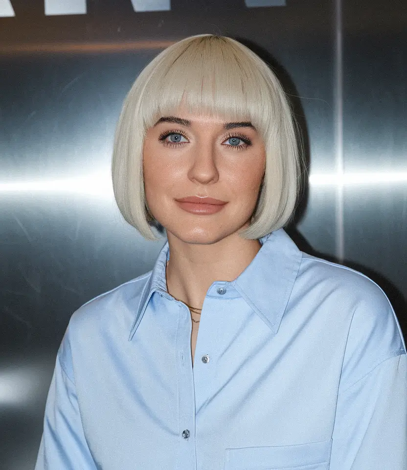 fall bob hairstyles blonde Platinum Edge Bob