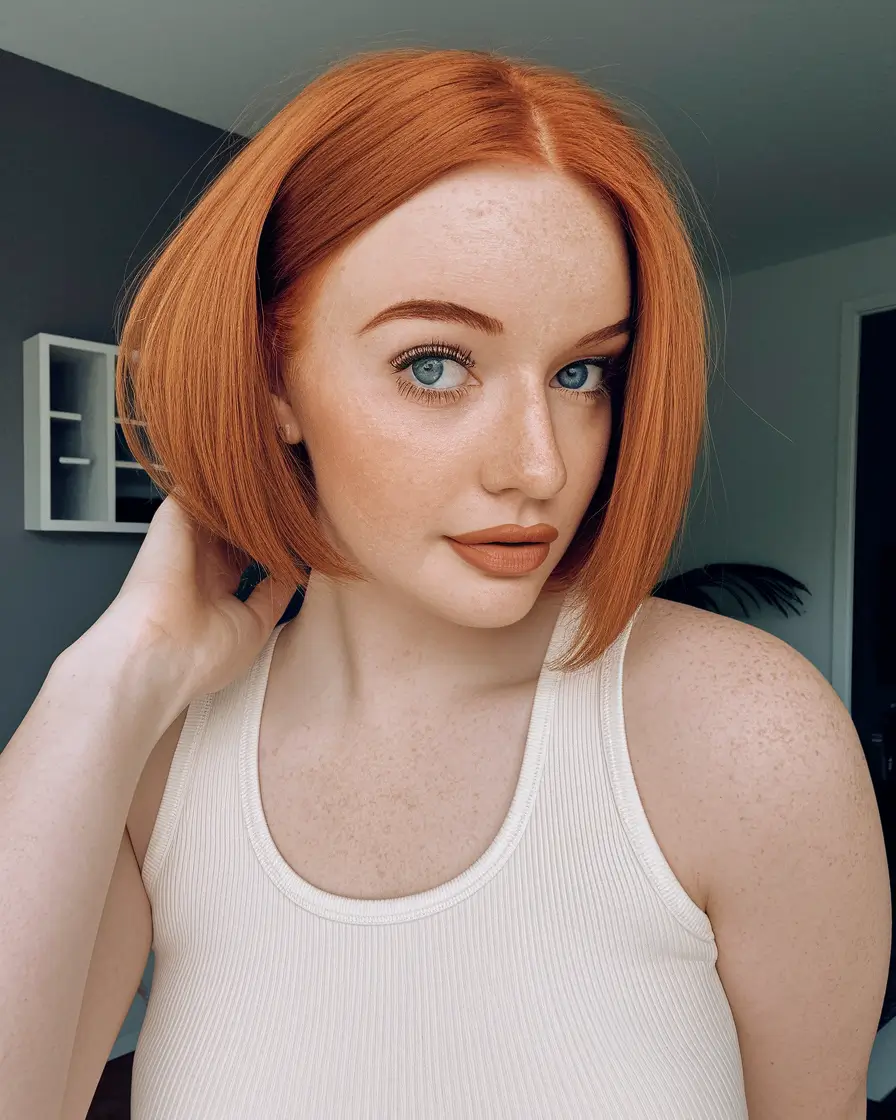 fall bob hairstyles cut and color medium Sleek Copper Classic