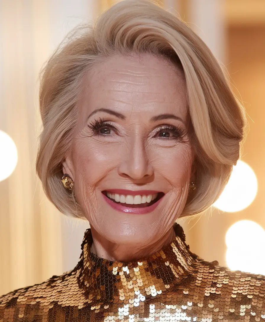 Beautiful Fall 2025 hairstyles for Women 50+ – Classic Short Bob with Side Volume