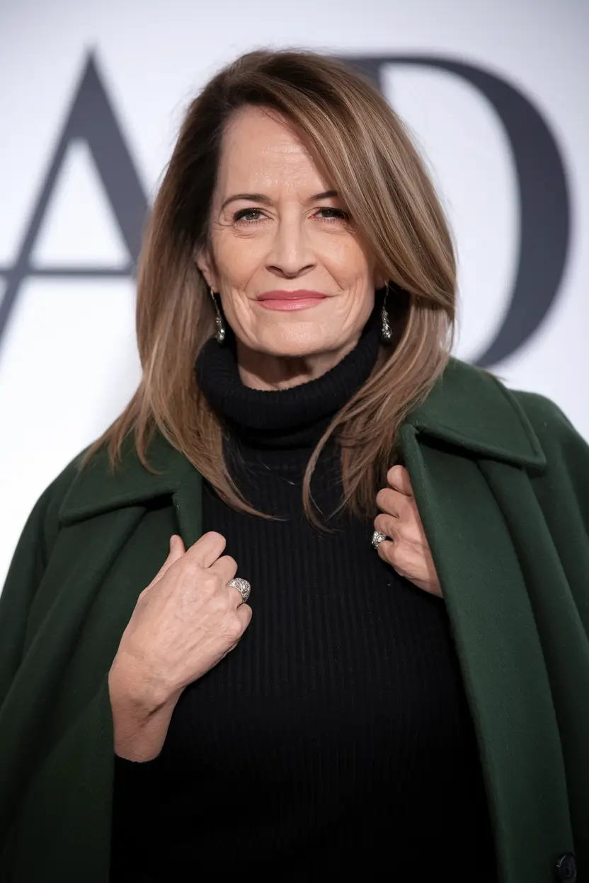 Beautiful Fall 2025 hairstyles for Women 50+ – Polished Long Layers with Side Part