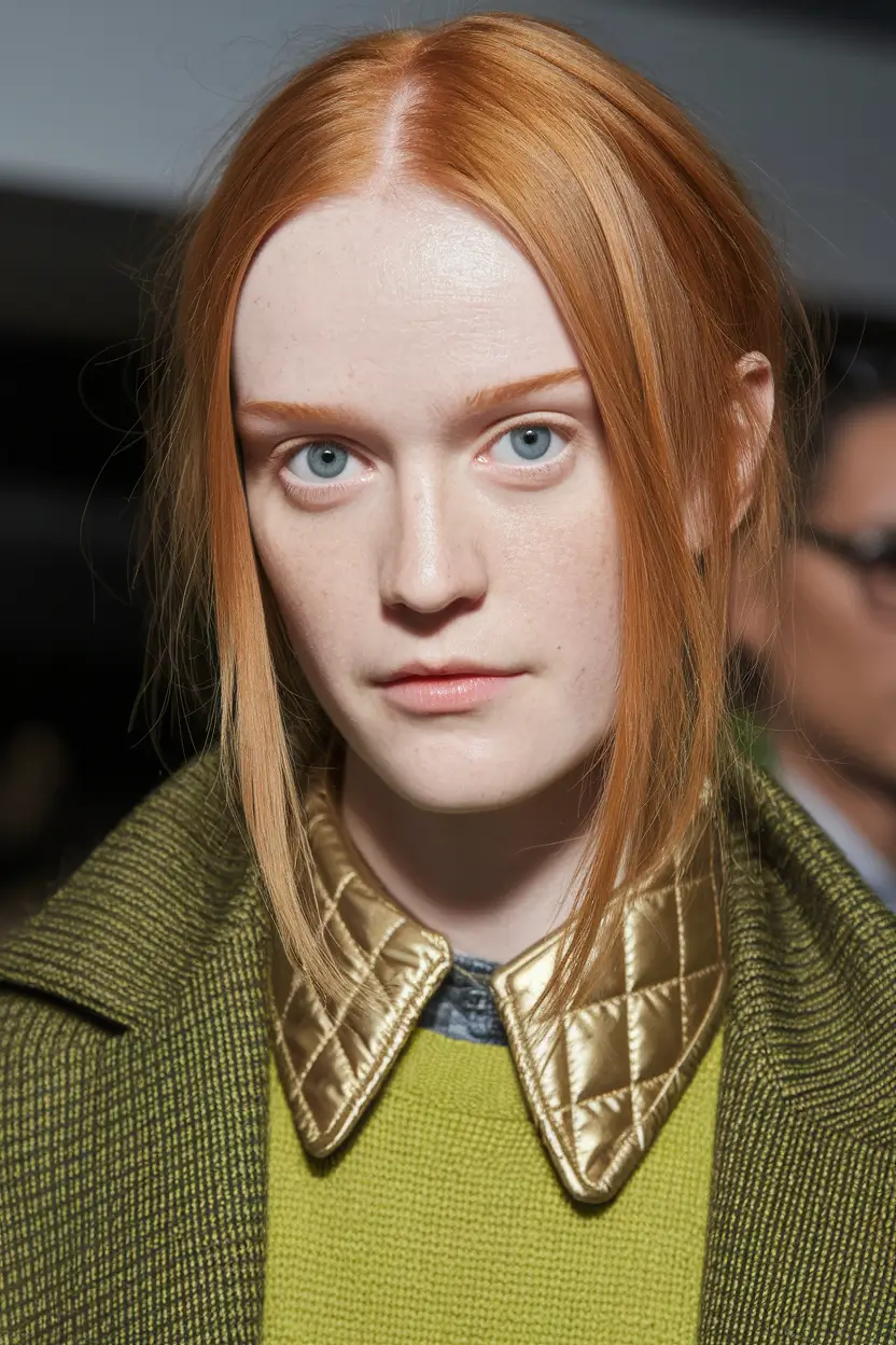 Best Fall Hair Colors Trends 2025 for Cool Skin – Soft Copper Sheen with Face-Framing Veil