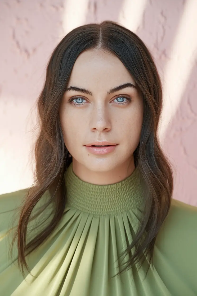 Best Fall Hair Colors Trends 2025 for Cool Skin – Cool Espresso Waves with Center Part