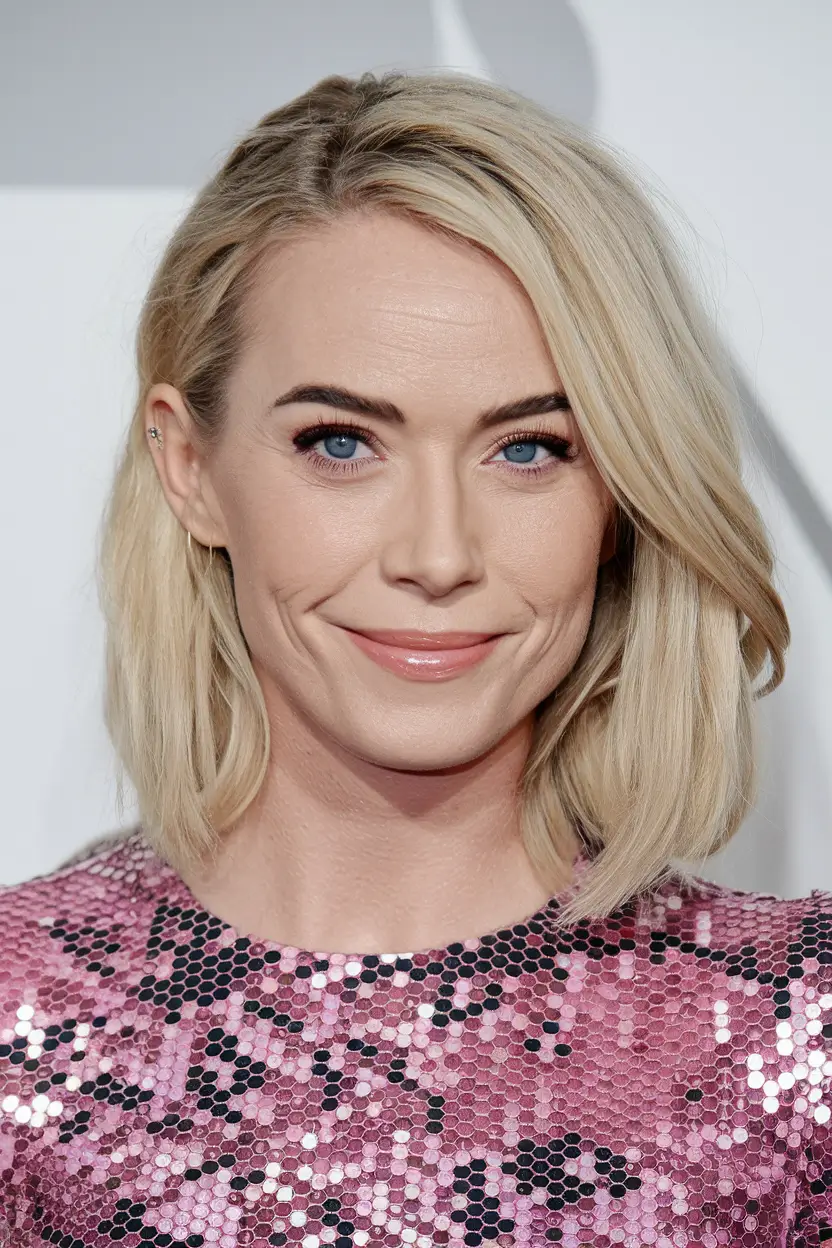 Best Fall hairstyles for Women 40+ in 2025 – Polished Side-Part Short Blonde Bob