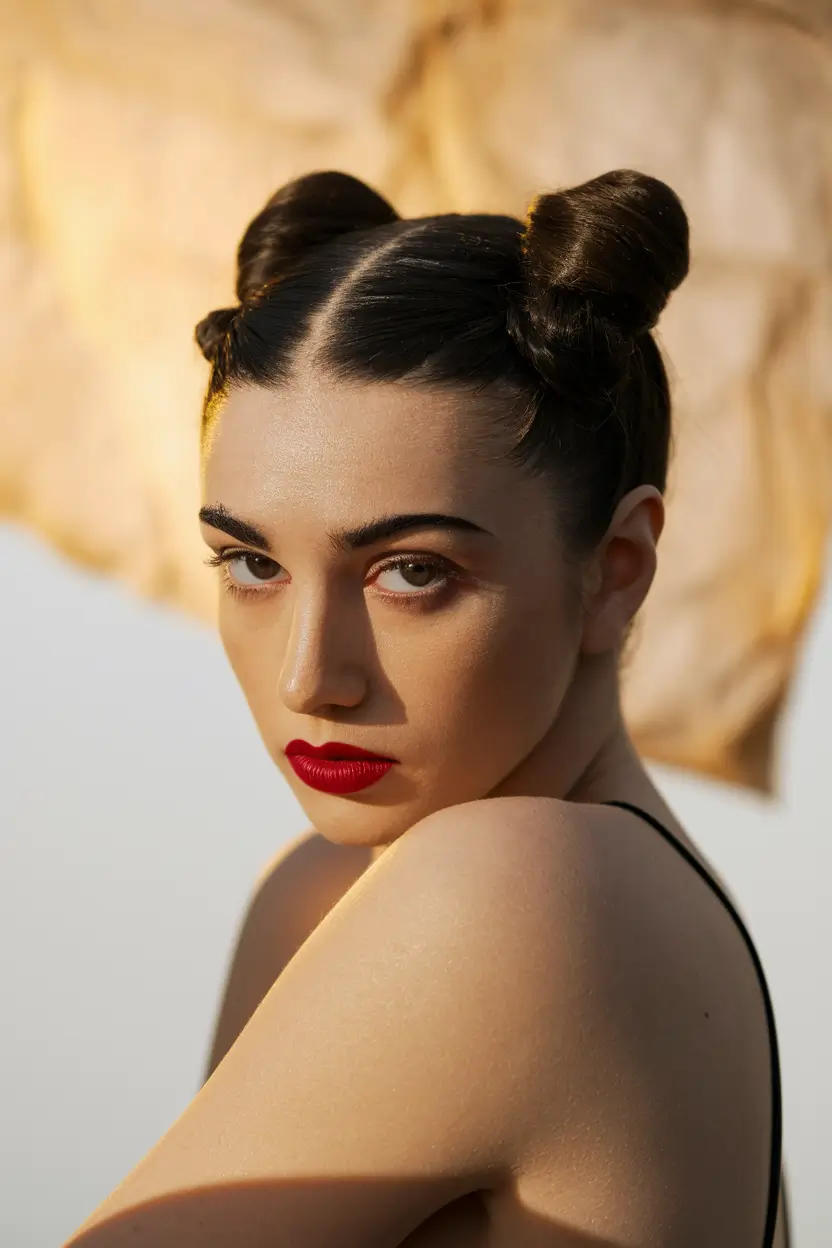 Playful Space Buns Chic and Cute Hair Color Ideas for Fall 2025