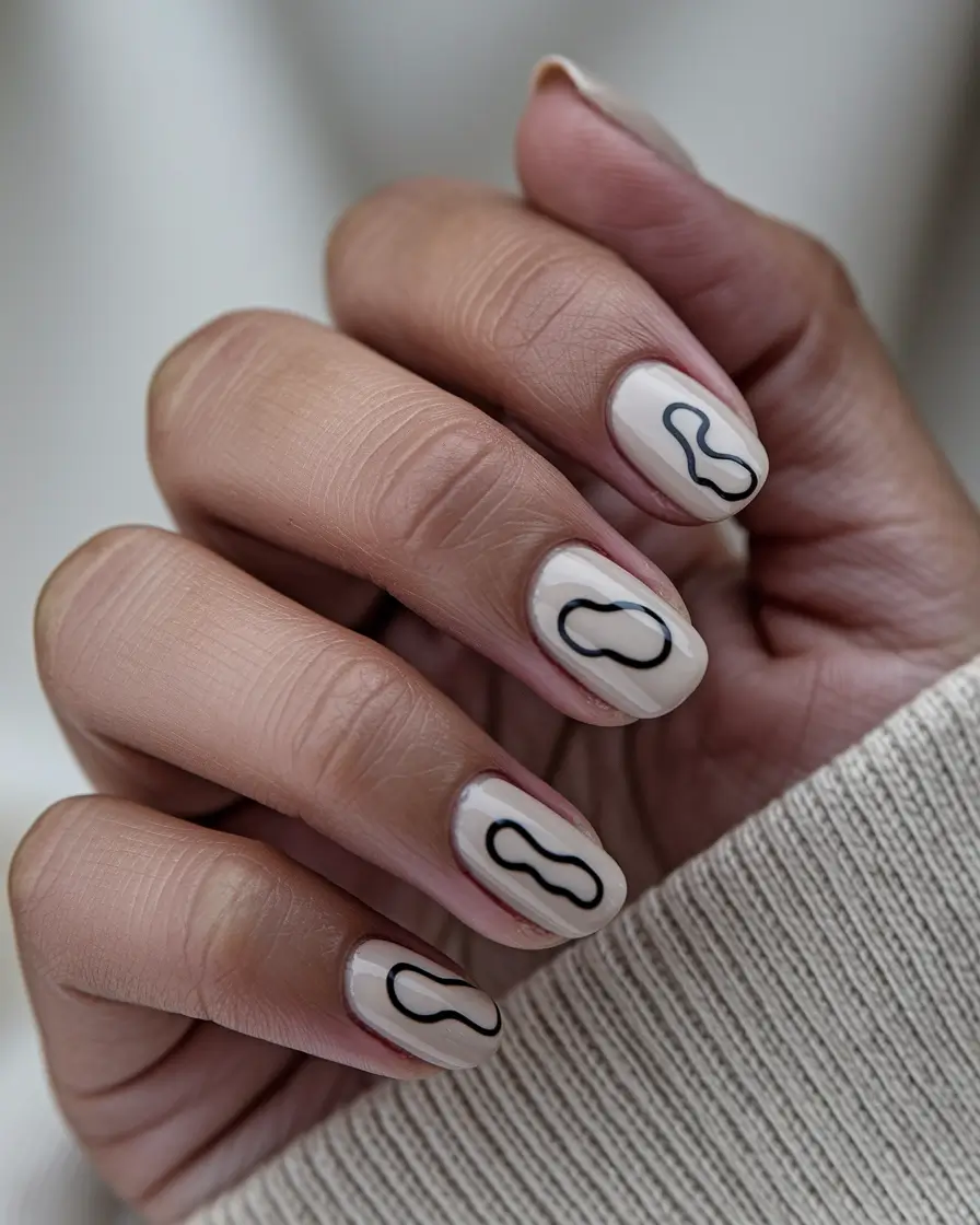neutral fall nails 2025 Abstract Minimal Waves