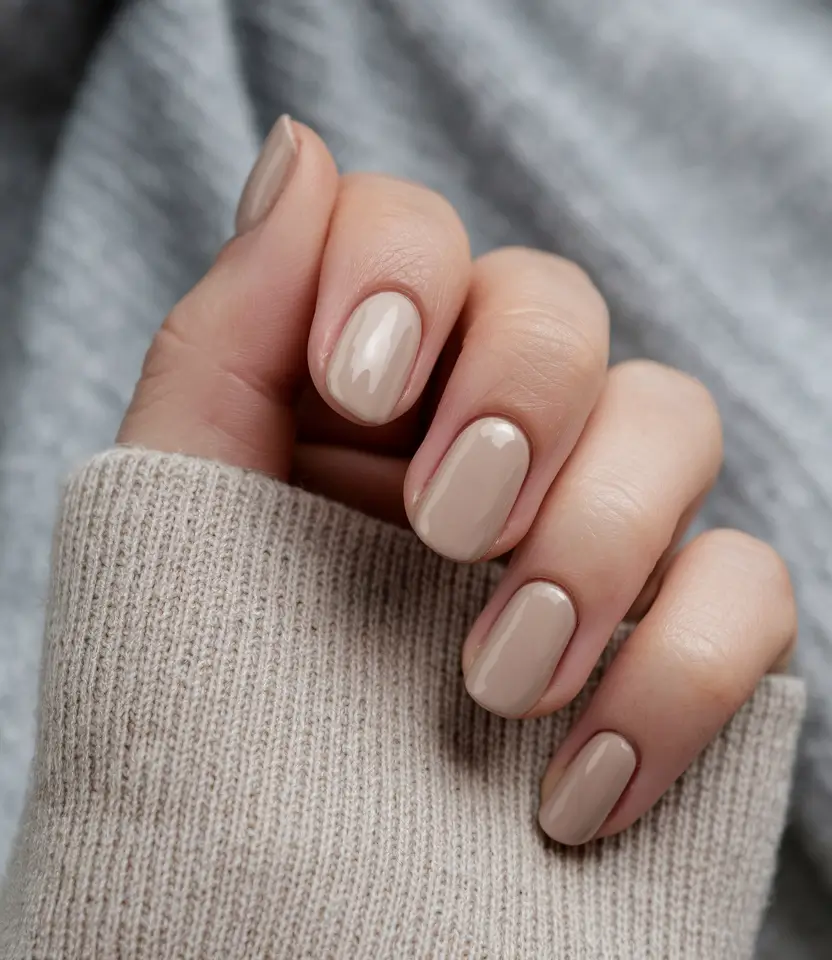 neutral fall nails 2025 Beige Cashmere Simplicity