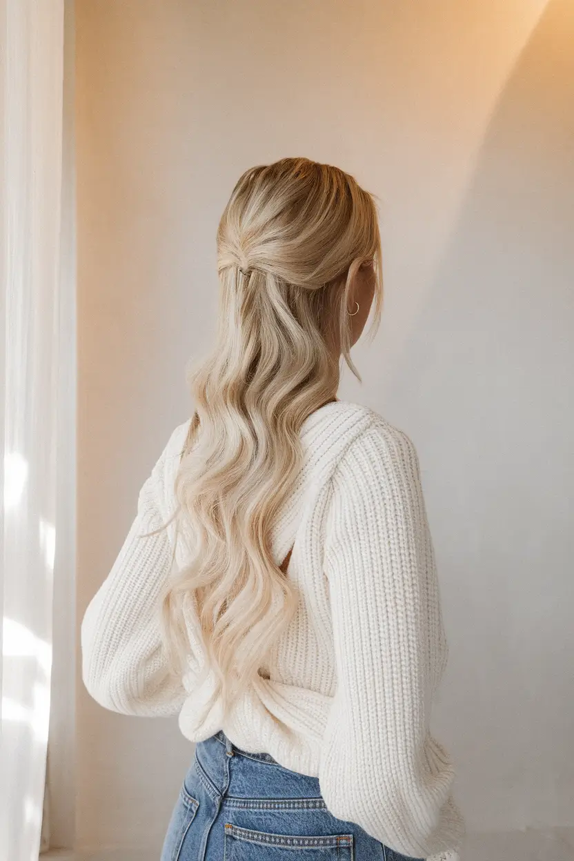 Cute and Easy Hairstyles for Fall Season 2025 Romantic Half-Up with Loose Waves