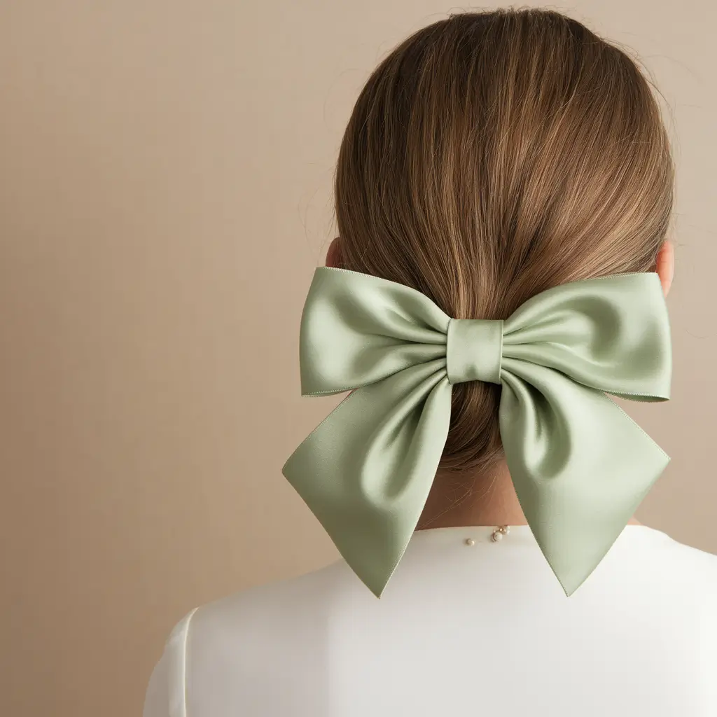 Cute and Easy Hairstyles for Fall Season 2025 Oversized Satin Bow Drama