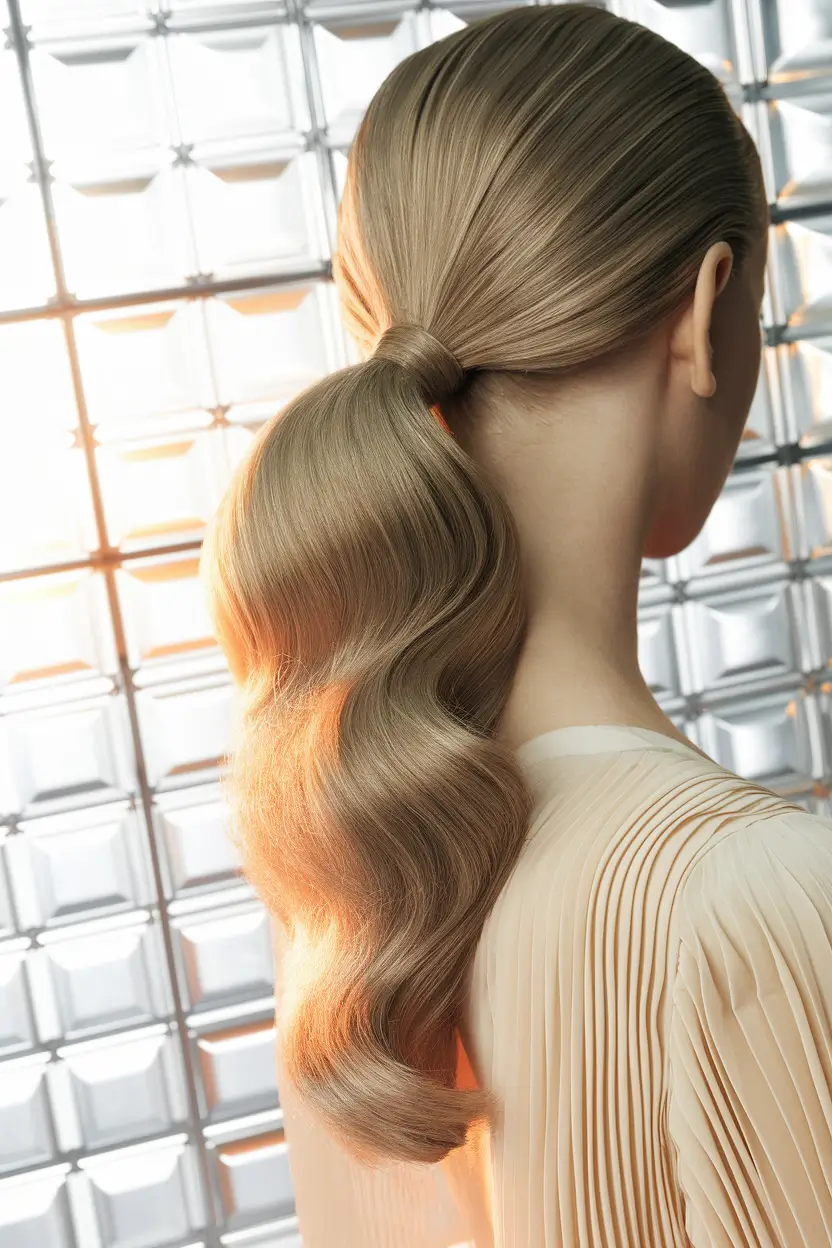 Cute and Easy Hairstyles for Fall Season 2025 Polished Pony with Sculpted Waves