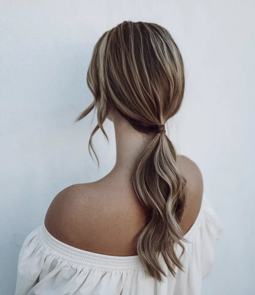 Cute and Easy Hairstyles for Fall Season 2025 Low Pony with Effortless Strands