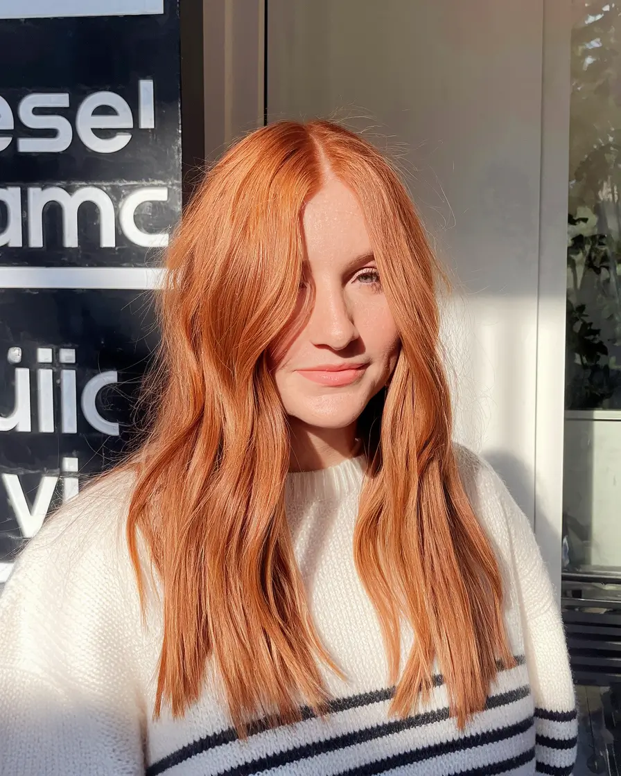 cute fall hairstyles medium Autumn Glow Red