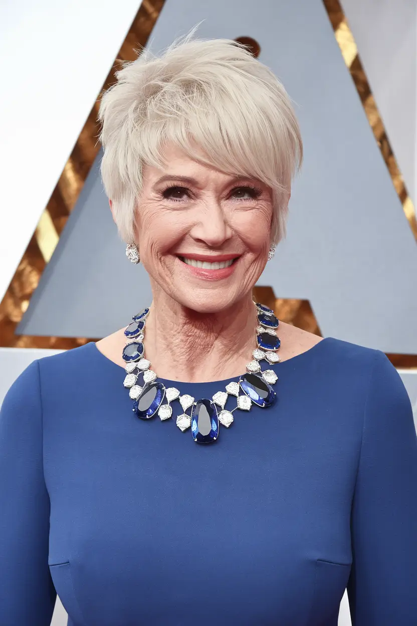 Elegant Fall hairstyles for Women Over 60 in 2025 – Icy Textured Pixie with Crown Lift