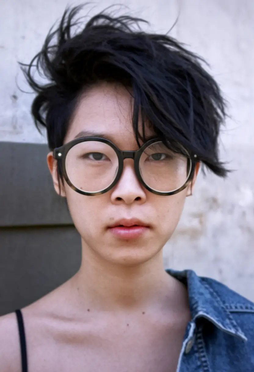 fall hairstyle short hair+Modern Jet Black Pixie with Volume