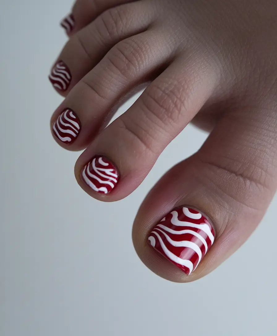 fall pedicure colors toenails Crimson Waves
