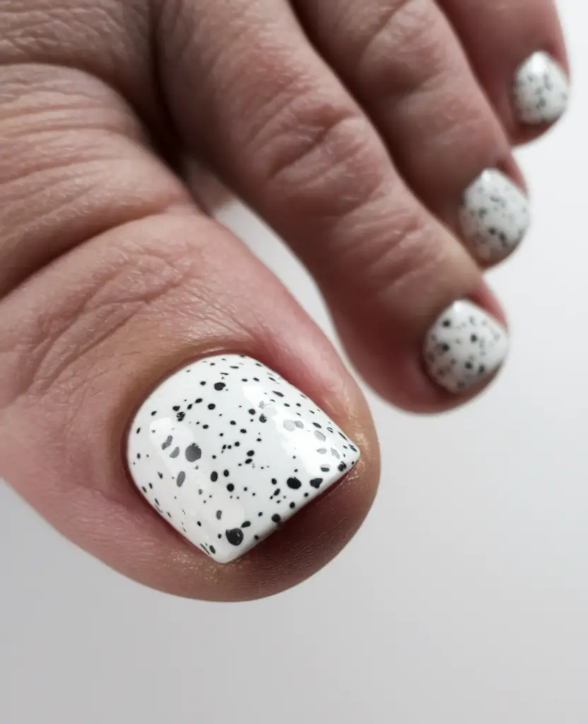 fall pedicure colors toenails Monochrome Speckle