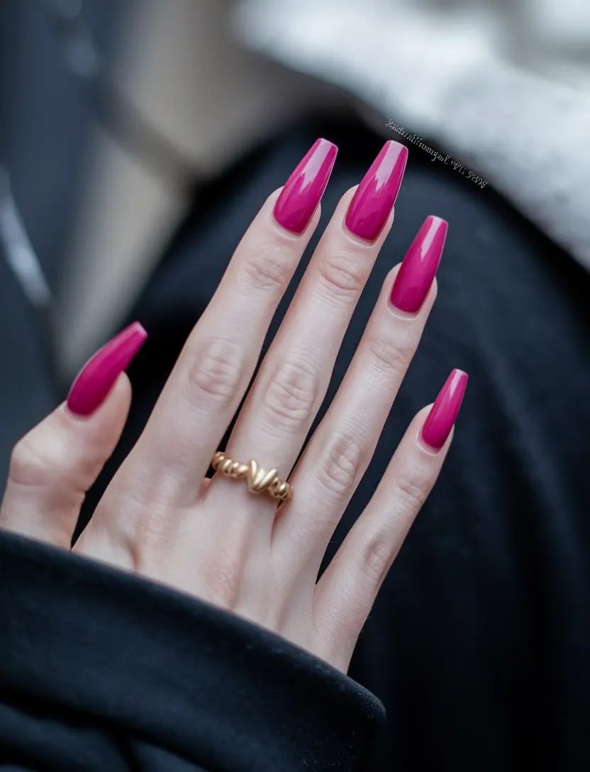 Fall ballerina nails 2025 – Berry Bold Glam