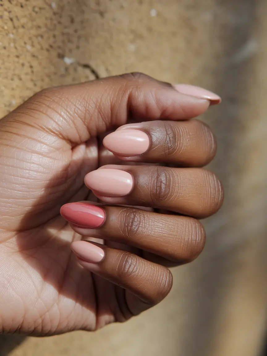 fall nail colors for brown skin Blushed Gradient in Warm Neutrals